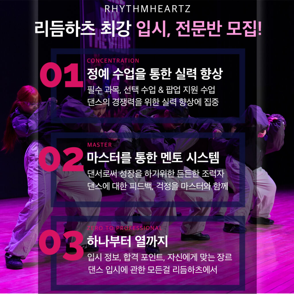 리듬하츠 입시반, 전문반 모집